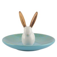 Home Decorative Wedding Gifts Jewelry Trinket Rabbit Shape Ceramic Ring Dish