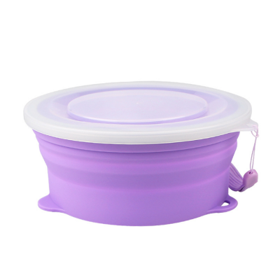 Hot Sale Portable Food Grade Foldable Silicone Collapsible Folding Bowl With Lids