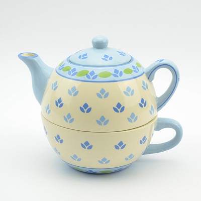 Wholesale hand painted ceramic tea set for one in European style